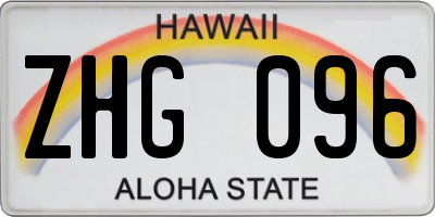 HI license plate ZHG096