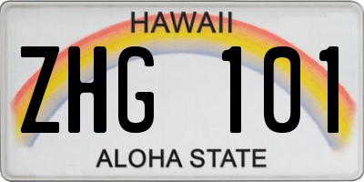 HI license plate ZHG101