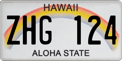 HI license plate ZHG124