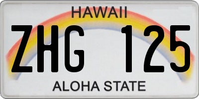 HI license plate ZHG125