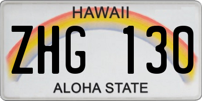 HI license plate ZHG130