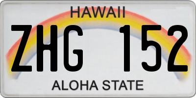 HI license plate ZHG152