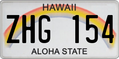 HI license plate ZHG154
