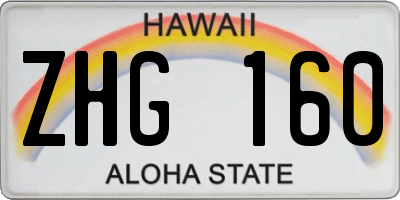 HI license plate ZHG160