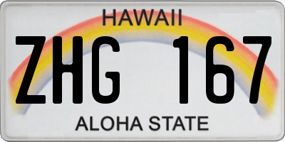 HI license plate ZHG167