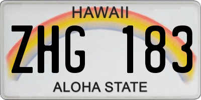 HI license plate ZHG183