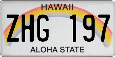 HI license plate ZHG197
