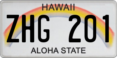 HI license plate ZHG201