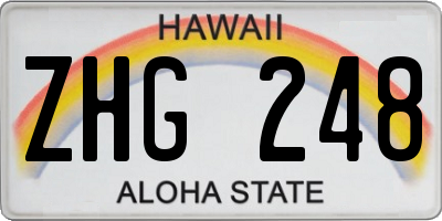 HI license plate ZHG248