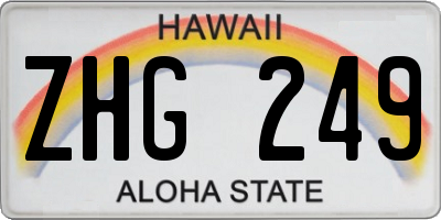 HI license plate ZHG249