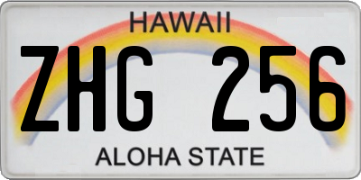 HI license plate ZHG256