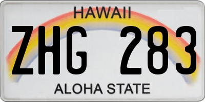 HI license plate ZHG283