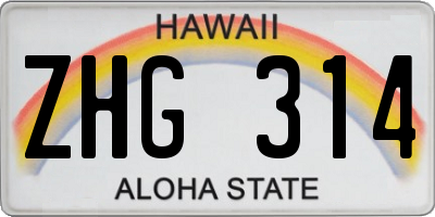 HI license plate ZHG314