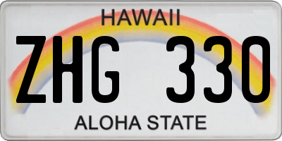 HI license plate ZHG330