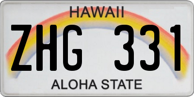 HI license plate ZHG331