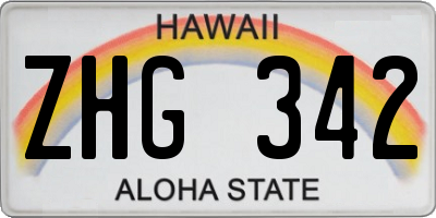HI license plate ZHG342