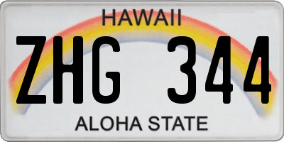 HI license plate ZHG344
