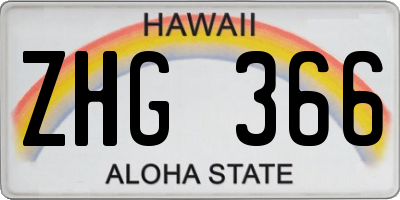 HI license plate ZHG366