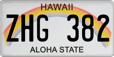 HI license plate ZHG382