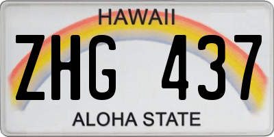 HI license plate ZHG437