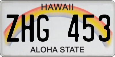 HI license plate ZHG453