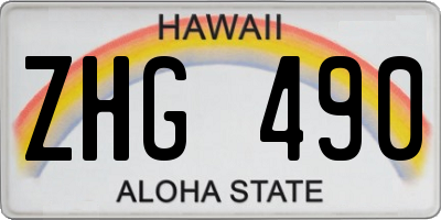 HI license plate ZHG490