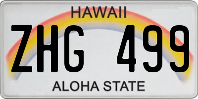 HI license plate ZHG499