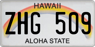 HI license plate ZHG509