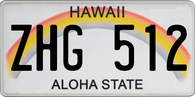 HI license plate ZHG512