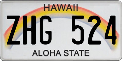 HI license plate ZHG524