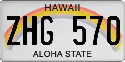 HI license plate ZHG570