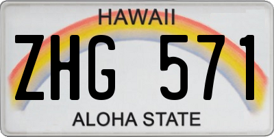 HI license plate ZHG571