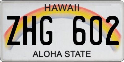 HI license plate ZHG602