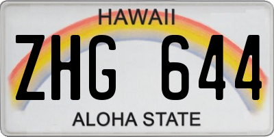 HI license plate ZHG644