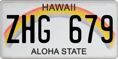 HI license plate ZHG679