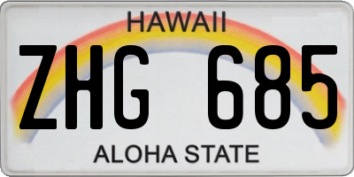 HI license plate ZHG685