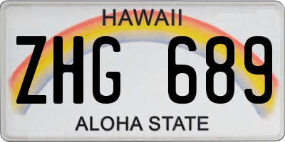 HI license plate ZHG689