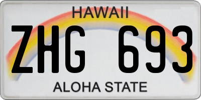 HI license plate ZHG693