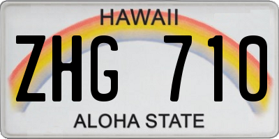 HI license plate ZHG710