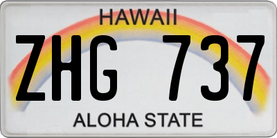 HI license plate ZHG737