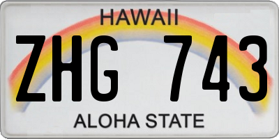HI license plate ZHG743