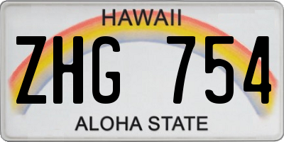HI license plate ZHG754