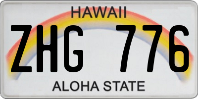 HI license plate ZHG776