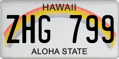 HI license plate ZHG799