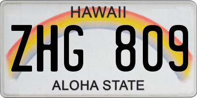 HI license plate ZHG809