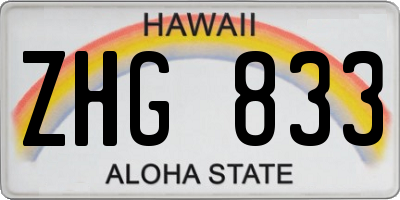 HI license plate ZHG833