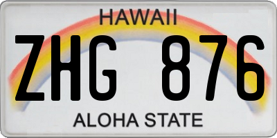 HI license plate ZHG876