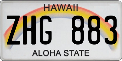 HI license plate ZHG883