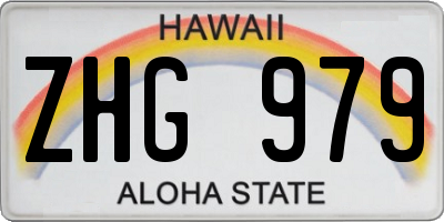 HI license plate ZHG979