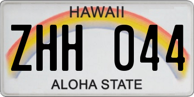 HI license plate ZHH044